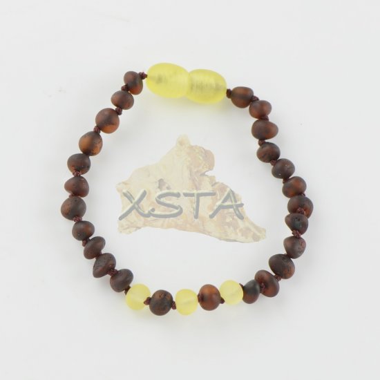 Amber teething bracelet yellow cherry beads
